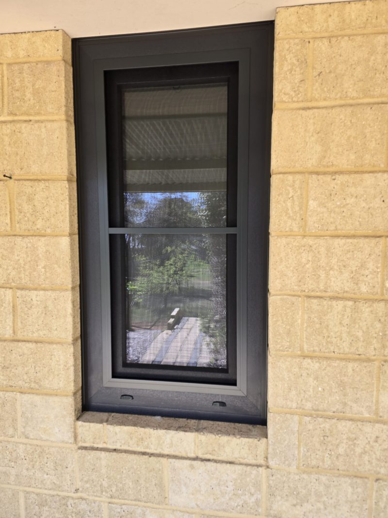 Acoustic double glazed aluminium window in a quiet interior