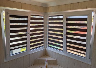 WindowPlus - Perth - Australia - Western Australia - Red Colour Striped Blinds for uPVC Double Glazed Windows in Bathroom 5